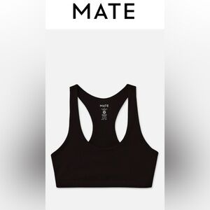 Mate the Label Organic Cotton Stretch Sports Bra, Small, Black 🏅NWT